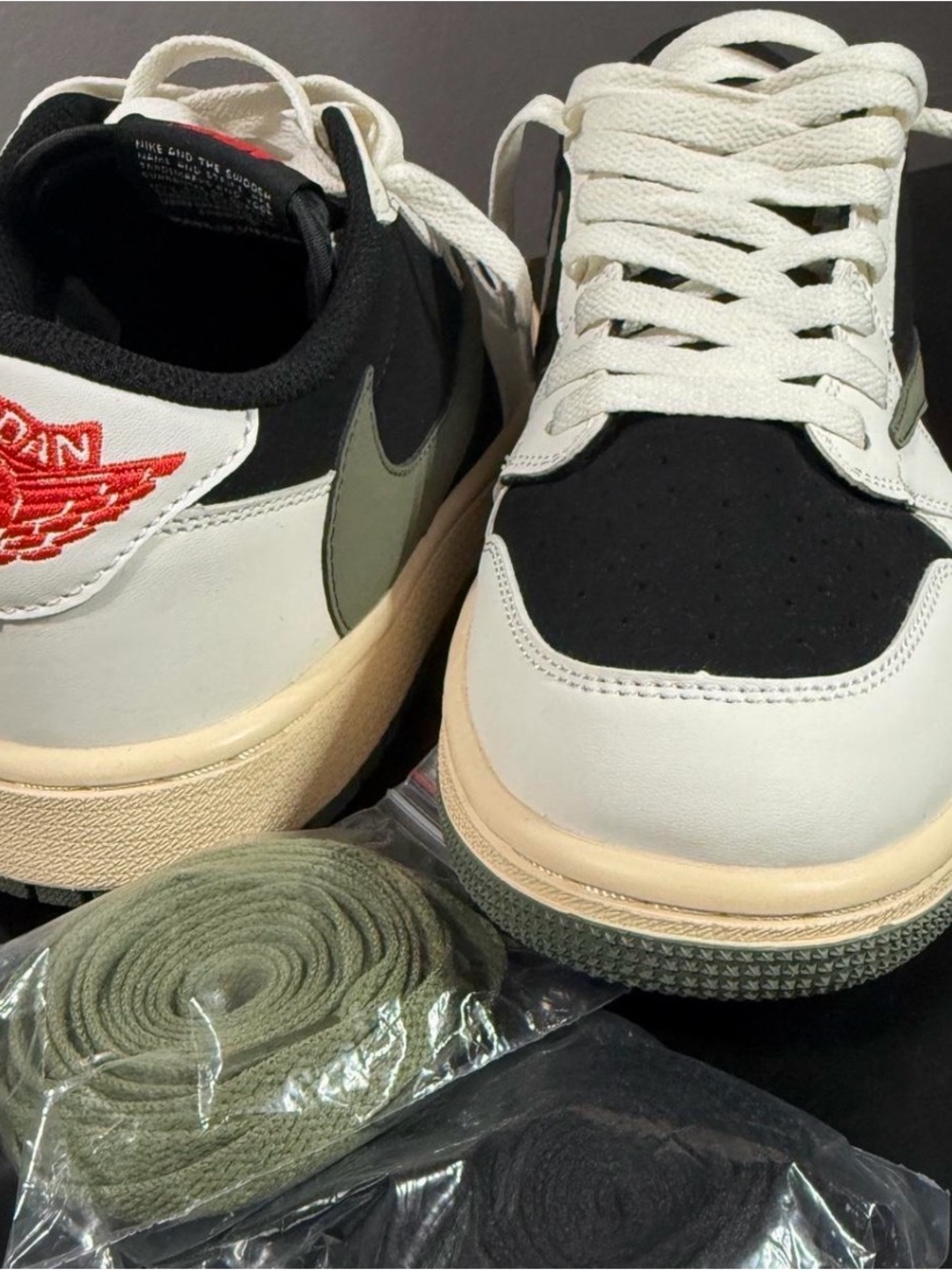 Nike Travis Scott Air Jordan Low Retro - Black, White & Olive